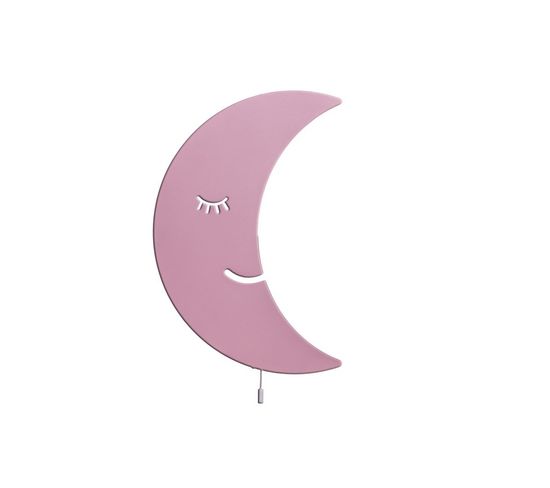 Applique Smiling Moon - Rose En Mdf, 25 X 3 X 40 Cm, 1 X LED Strip, Max 14,4 W, 600lm
