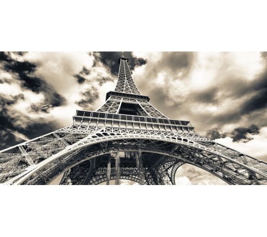 Tableau Tour Eiffel - Villes Et Paysages -  Multicolore En Bois, Coton, 60 X 120 X 3 Cm