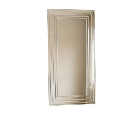 Miroir Moderne Encadré 60x100cm Compage Bois Argent