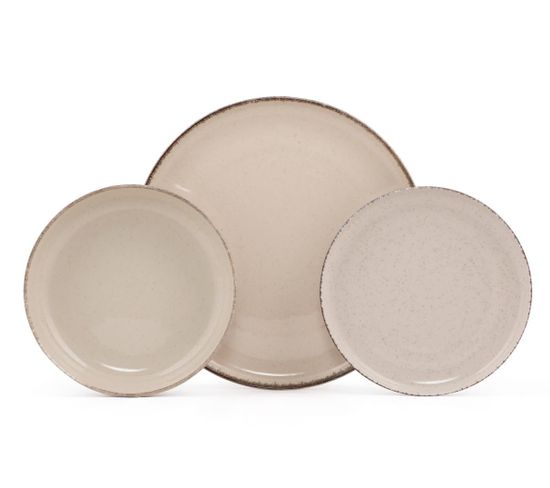 Service Vaisselle En Porcelaine 18 Pièces - Crème - Sancha