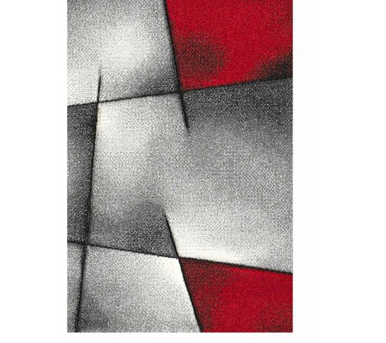 Tapis Géométrique Et Asymétrique - 120x170 Cm - Rouge