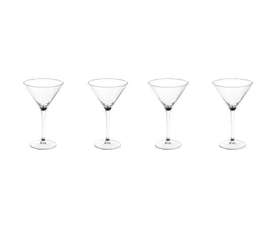 Lot De 4 Verres à Cocktails "martini" 26cl Transparent
