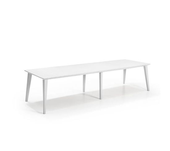 Table Design Contemporain 320 Cm Blanc - 8 A 10 Personnes Avec Allonge - Lima