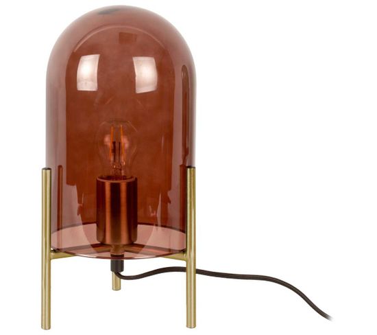 Lampe De Table En Verre Glass Bell Chocolat