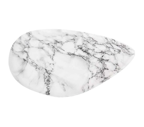 Plateau Effet Marbre Blanc  Marble 29.5 Cm