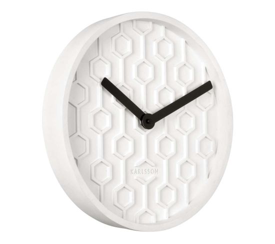 Horloge Ronde En Béton Honey  31 Cm Blanc