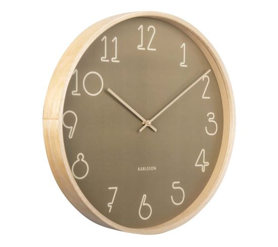 Horloge Ronde En Mdf Sencillo 40 Cm Vert Mousse
