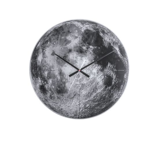Horloge Murale En Verre Lune - Gris