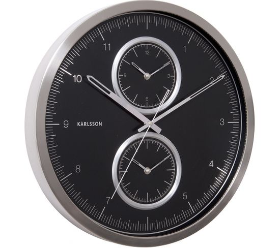 Horloge Ronde Multiple Time 50 Cm Noir