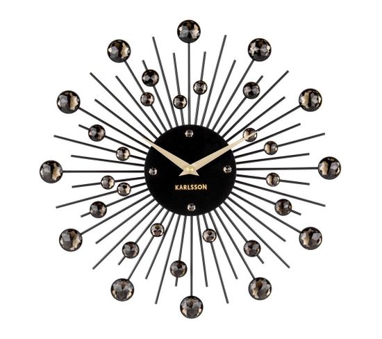 Horloge Ronde En Métal Sunburst 30 Cm Noir