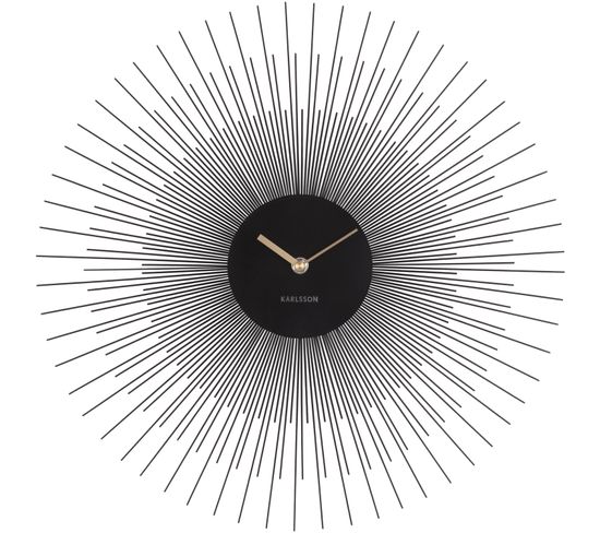 Horloge Peony En Métal Noir - Karlsson