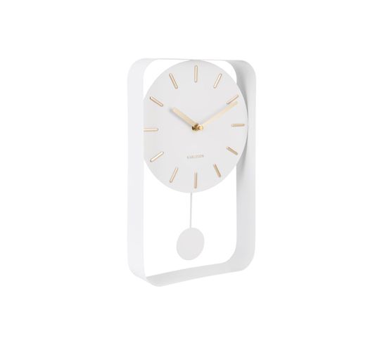 Horloge Style Pendule Charm - L. 20 X H. 32 Cm - Blanc