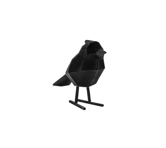 Statuette Oiseau Floqué - H.24cm - Noir