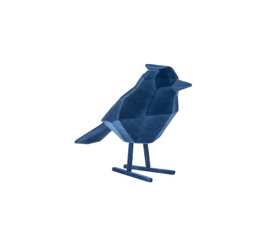 Statuette Oiseau Design Floqué Origami - Bleu
