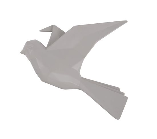 Oiseau Mural Mat Origami - Gris