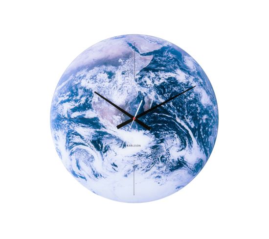Horloge Murale En Verre Earth - Bleu