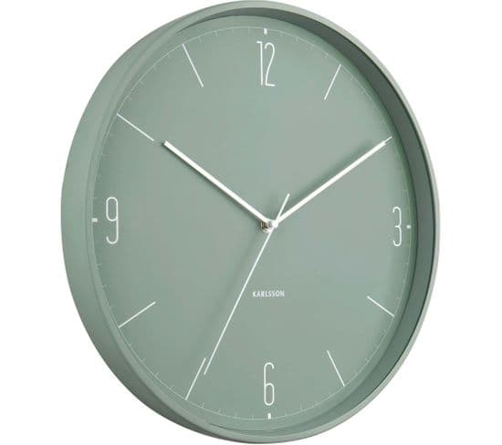 Horloge En Métal Mat Numbers et Lines 40 Cm Kaki