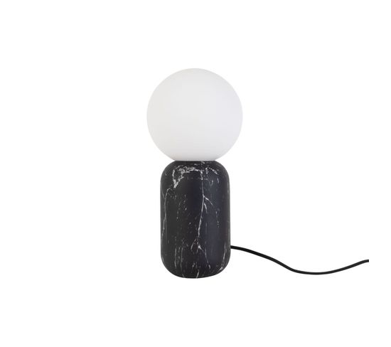 Lampe à Poser Design Boule Gala Effet Marbré - H. 32 Cm - Noir