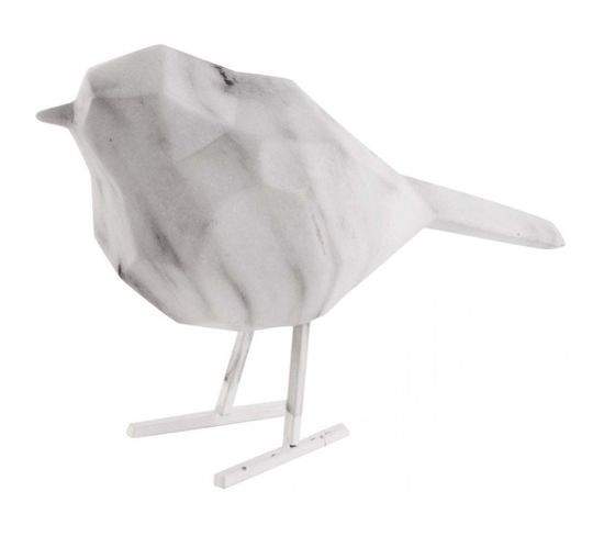 Oiseau En Résine Blanc Effet Marbre Origami Petit Modèle