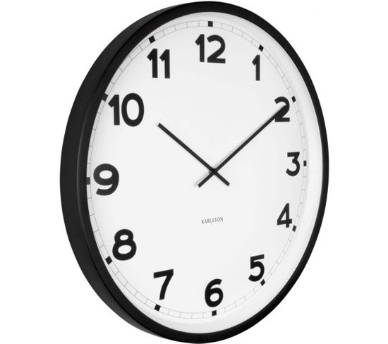 Horloge Ronde En Métal New Classic 60 Cm Noir Et Blanc