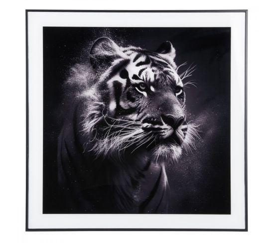 Cadre Et Photo D'art Noir Et Blanc Tigre Noir