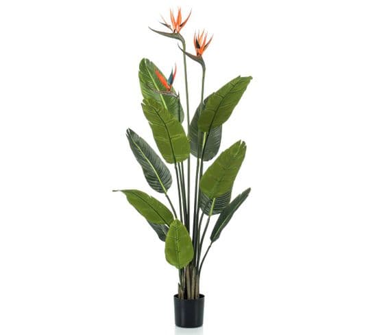 Plante artificielle Strelitzia en pot avec fleurs 120 cm