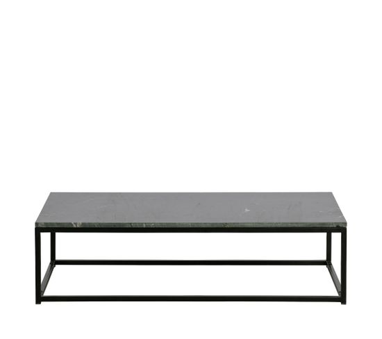 Mellow - Table Basse En Métal Et Marbre 120x60cm - Couleur - Noir