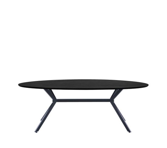 Bruno - Table à Manger En Bois Et Métal 220x100cm - Couleur - Noir