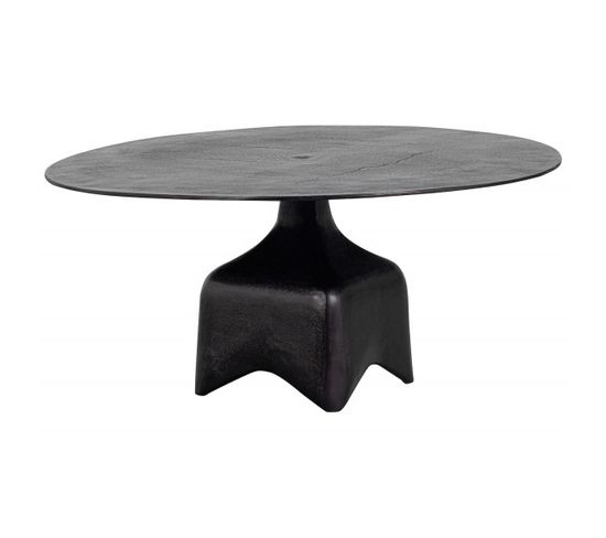 Foss - Table De Salon Ronde En Aluminium Noir D 75