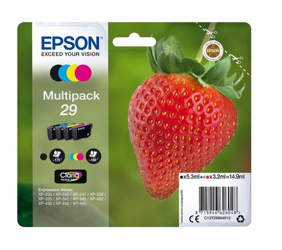 Cartouches D'encre Strawberry Multipack "fraise" 29 - Encre Claria Home N,c,m,j