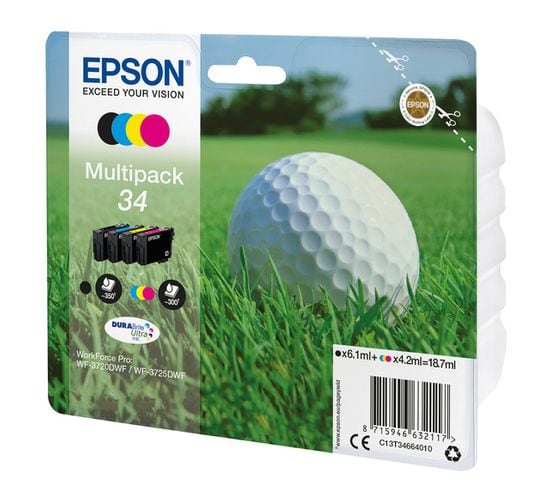 Cartouches D'encre Golf Ball Multipack 4-colours 34 Durabrite Ultra Ink