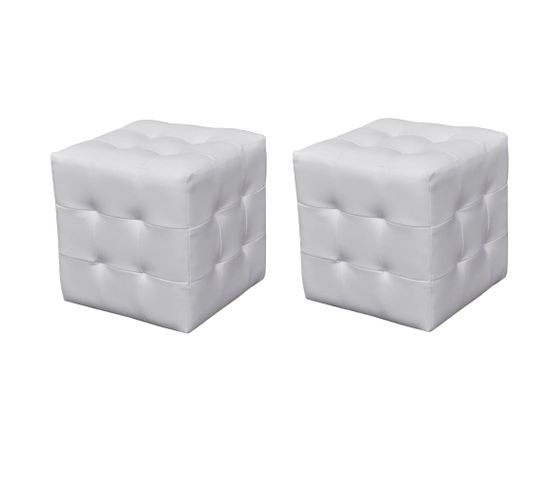 Tabourets Cube Blanc