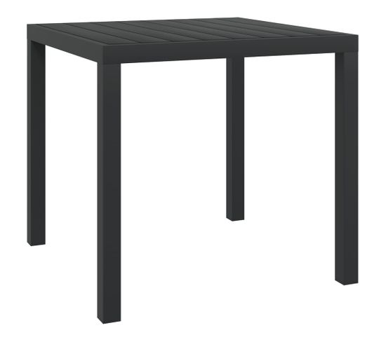 Table De Jardin Noir 80 X 80 X 74 Cm Aluminium Et Wpc