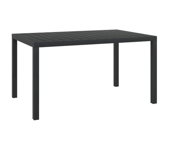 Table De Jardin Noir 150 X 90 X 74 Cm Aluminium Et Wpc