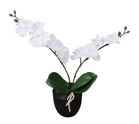 Plante Artificielle Avec Pot Orchidée 30 Cm Blanc