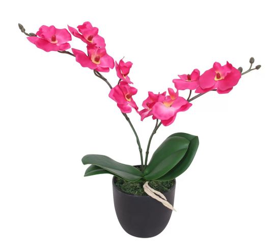 Plante Artificielle Avec Pot Orchidée 30 Cm Rouge