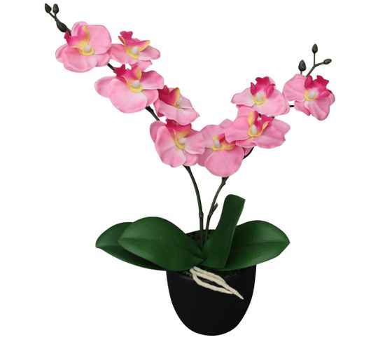 Plante Artificielle Avec Pot Orchidée 30 Cm Rose