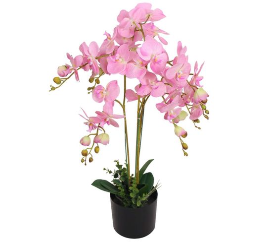 Plante Artificielle Avec Pot Orchidée 75 Cm Rose