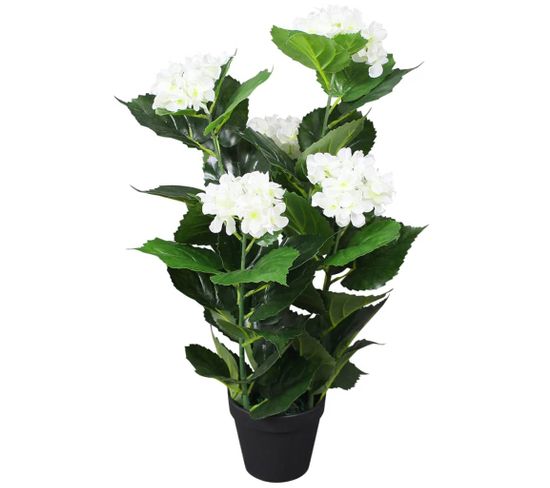 Plante Hortensia Artificielle Avec Pot 60 Cm Blanc