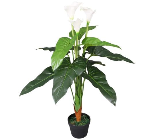 Plante Artificielle Avec Pot Lis Calla 85 Cm Blanc