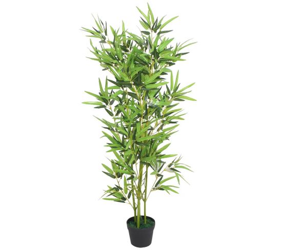 Plante Artificielle Avec Pot Bambou 120 Cm Vert