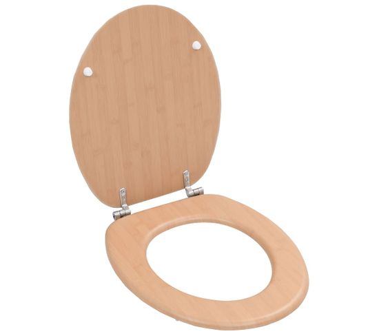 Siège De Toilette Avec Couvercle Mdf Design Bambou