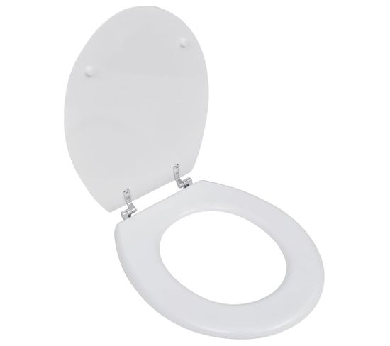 Siège De Toilette Avec Couvercle Mdf Design Simple Blanc