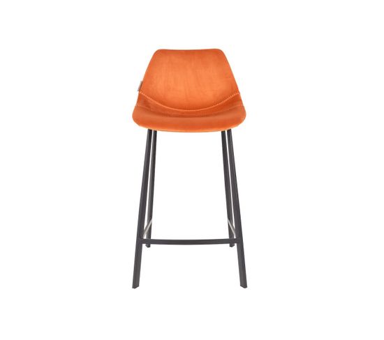 Franky 65 - Chaise De Comptoir En Velours Orange