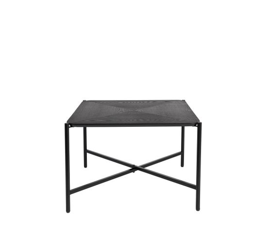 Marcio - Table D'appoint Carrée En Bois Et Métal 40x40cm - Couleur - Noir