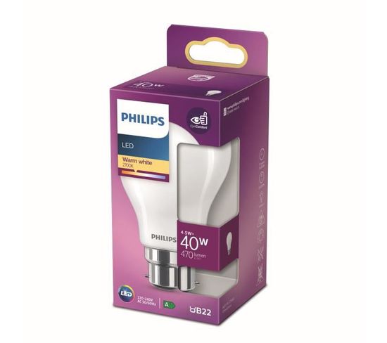 Ampoule LED Equivalent 40w B22 Blanc Chaud Non Dimmable, Verre