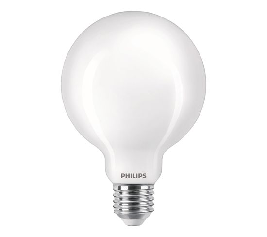 Ampoule LED dépolie E27 PHILIPS forme globe EQ60W.