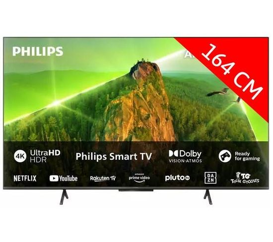 TV LED 65" (164 cm) 4K ultra HD - Ambilight - Smart TV - 65pus8108/12