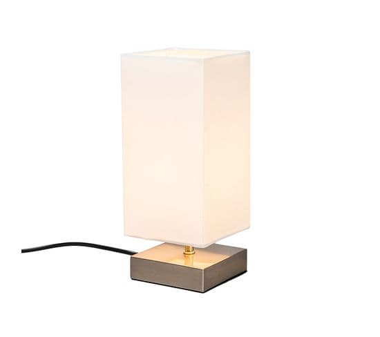 Lampe De Table Moderne Blanche Avec Acier - Milo