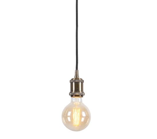 Lampe à Suspension Moderne En Bronze Avec Câble Noir - Cava Classic